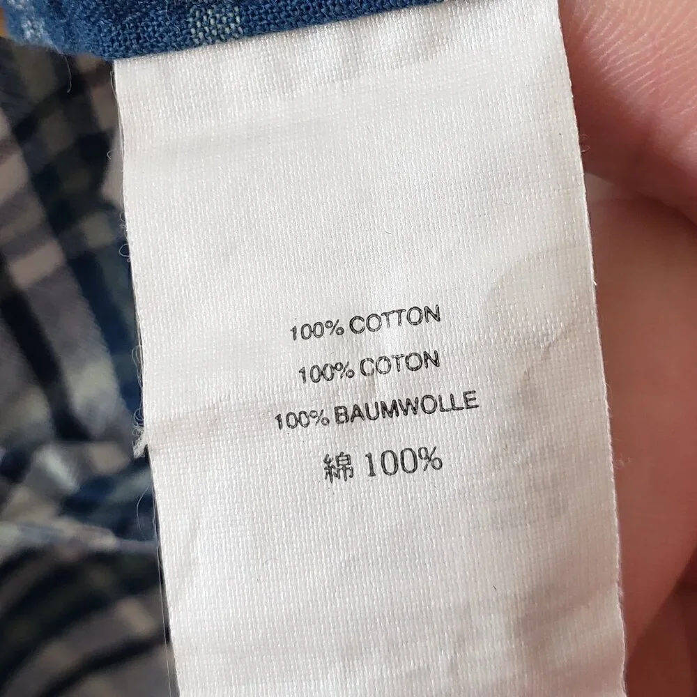 J. Crew Mens Casual Button Front Shirt Size S Blue Plaid Midweight 100% Cotton